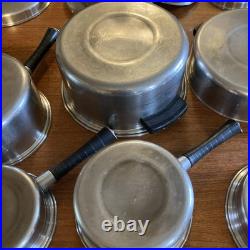Vintage LUSTRE CRAFT 3 Ply Multi Core 18-8 Stainless Steel Cookware. 13 Pc Set