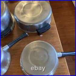 Vintage LUSTRE CRAFT 3 Ply Multi Core 18-8 Stainless Steel Cookware. 13 Pc Set