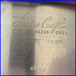 Vintage LUSTRE CRAFT 3 Ply Multi Core 18-8 Stainless Steel Cookware. 13 Pc Set