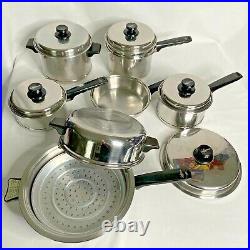 Vintage Lifetime Cookware 18-8 Stainless StockPot Pan Elec Skillet 14 Pcs USA