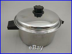 Vintage Lustre Craft By West 18-8 Stainless Steel 3 Ply 6 Qt Stock Pot With Lid