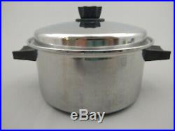 Vintage Lustre Craft By West 18-8 Stainless Steel 3 Ply 6 Qt Stock Pot With Lid