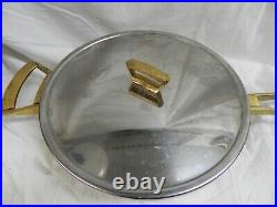 Vintage Monix Acero INOX 18/10 Stainless Stock Pot, SAUSE PAN, LI Brass Handles