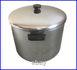 Vintage REVERE WARE 16 QUART STAINLESS STEEL Copper Bottom cook stock Pot USA