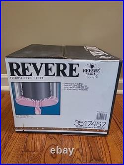 Vintage REVERE WARE 16 Qt Stock Pot withLid Restaurant Style Copper Bottom NOB