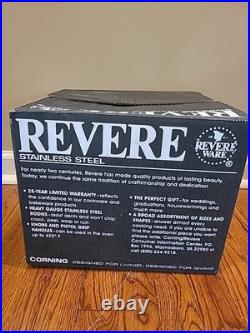 Vintage REVERE WARE 16 Qt Stock Pot withLid Restaurant Style Copper Bottom NOB