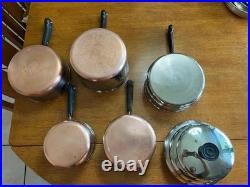 Vintage REVERE WARE 1801 Copper Bottom 21 PC Cookware Set Pot Pans Lids
