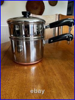 Vintage REVERE WARE 1801 Copper Bottom 21 PC Cookware Set Pot Pans Lids