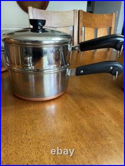 Vintage REVERE WARE 1801 Copper Bottom 21 PC Cookware Set Pot Pans Lids