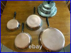 Vintage REVERE WARE 1801 Copper Bottom 21 PC Cookware Set Pot Pans Lids