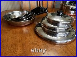 Vintage REVERE WARE 1801 Copper Bottom 21 PC Cookware Set Pot Pans Lids