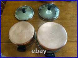 Vintage REVERE WARE 1801 Copper Bottom 21 PC Cookware Set Pot Pans Lids
