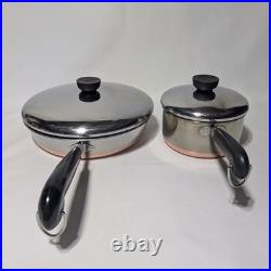 Vintage REVERE WARE Copper Bottom 11 PC Cookware Set Indonesia
