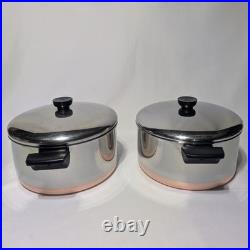 Vintage REVERE WARE Copper Bottom 11 PC Cookware Set Indonesia