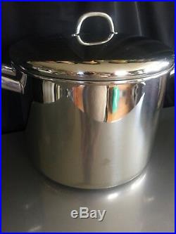 Vintage REVERE WARE Stainless Steel 10 Qt. Stock Pot With Lid