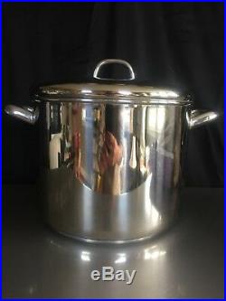 Vintage REVERE WARE Stainless Steel 10 Qt. Stock Pot With Lid