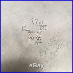 Vintage Rare 1801 Revere Ware Copper Clad Stainless 20 Qt Stock Pot Rome Ny Nice