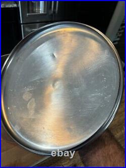 Vintage Revere Ware 16 Qt Stock Pot/Lid Stainless Steel Copper Bottom 79 Rome NY