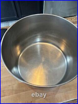 Vintage Revere Ware 16 Qt Stock Pot/Lid Stainless Steel Copper Bottom 79 Rome NY