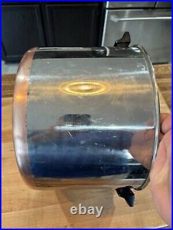 Vintage Revere Ware 16 Qt Stock Pot/Lid Stainless Steel Copper Bottom 79 Rome NY