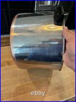 Vintage Revere Ware 16 Qt Stock Pot/Lid Stainless Steel Copper Bottom 79 Rome NY
