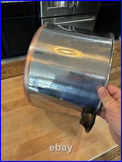 Vintage Revere Ware 16 Qt Stock Pot/Lid Stainless Steel Copper Bottom 79 Rome NY