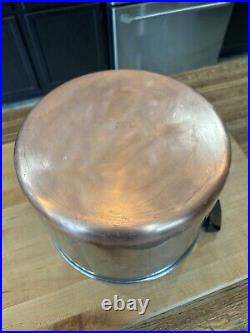 Vintage Revere Ware 16 Qt Stock Pot/Lid Stainless Steel Copper Bottom 79 Rome NY