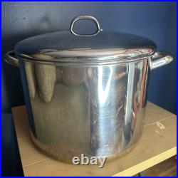 Vintage Revere Ware 16 Qt Stock Pot Lid Stainless Steel Copper Bottom 85 Rome NY Vintage Revere Ware 16 Qt Stock Pot Lid Stainless Steel Copper Bottom 85 Rome NY