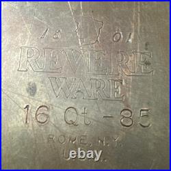 Vintage Revere Ware 16 Qt Stock Pot Lid Stainless Steel Copper Bottom 85 Rome NY Vintage Revere Ware 16 Qt Stock Pot Lid Stainless Steel Copper Bottom 85 Rome NY