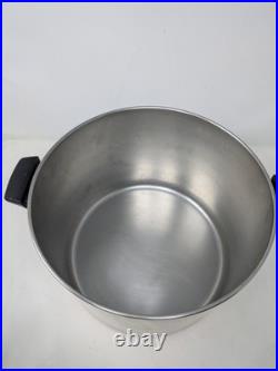 Vintage Revere Ware 16 Qt Stock Pot w Lid Copper Clad Bottom Stainless USA