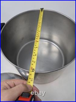 Vintage Revere Ware 16 Qt Stock Pot w Lid Copper Clad Bottom Stainless USA