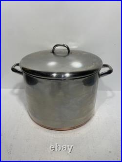 Vintage Revere Ware 16 Qt Stock Pot withLid Stainless Steel Copper Bottom Clinton
