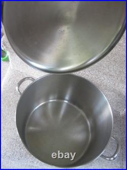 Vintage Revere Ware 16 Qt Stock Pot withLid Stainless Steel Copper Bottom Clinton