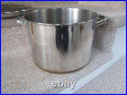 Vintage Revere Ware 16 Qt Stock Pot withLid Stainless Steel Copper Bottom Clinton