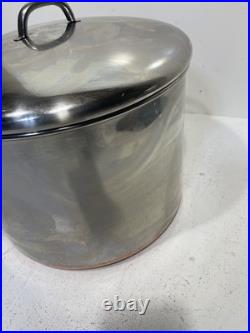 Vintage Revere Ware 16 Qt Stock Pot withLid Stainless Steel Copper Bottom Clinton