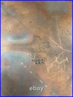 Vintage Revere Ware 16 Qt Stock Pot withLid Stainless Steel Copper Bottom Rome NY