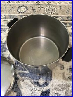 Vintage Revere Ware 16 Qt Stock Pot withLid Stainless Steel Copper Bottom Rome NY