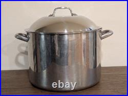 Vintage Revere Ware 1801 16 Qt Stock Pot withLid Stainless Steel Bottom 2056 KOREA