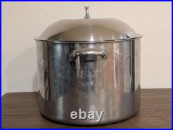 Vintage Revere Ware 1801 16 Qt Stock Pot withLid Stainless Steel Bottom 2056 KOREA