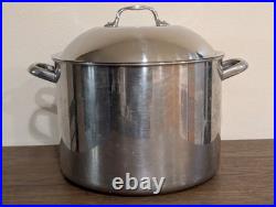 Vintage Revere Ware 1801 16 Qt Stock Pot withLid Stainless Steel Bottom 2056 KOREA