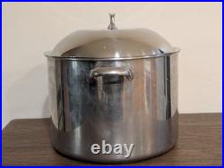 Vintage Revere Ware 1801 16 Qt Stock Pot withLid Stainless Steel Bottom 2056 KOREA