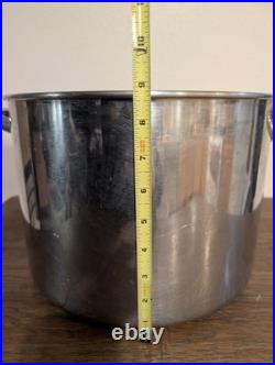 Vintage Revere Ware 1801 16 Qt Stock Pot withLid Stainless Steel Bottom 2056 KOREA