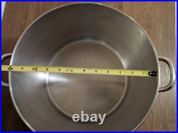 Vintage Revere Ware 1801 16 Qt Stock Pot withLid Stainless Steel Bottom 2056 KOREA