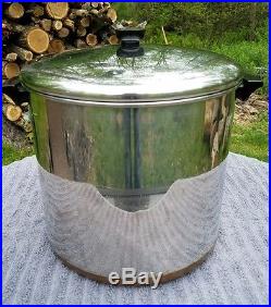 Vintage Revere Ware 20 Qt. Copper Clad Stainless Steel Stock Pot Rome Ny