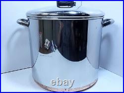 Vintage Revere Ware 20 Quart Stock Pot WithLid Copper Bottom 1801