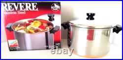 Vintage Revere Ware 6 Qt Stock Pot In Original Box Rare USA