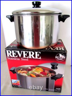 Vintage Revere Ware 6 Qt Stock Pot In Original Box Rare USA