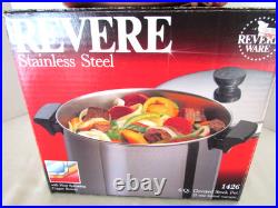 Vintage Revere Ware 6 Qt Stock Pot In Original Box Rare USA