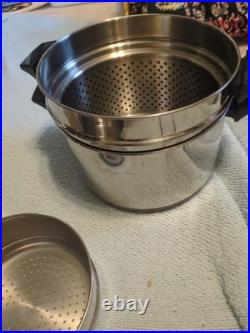 Vintage Revere Ware 7 Piece Pot Set With Tall 8 Qt Steamer Pasta Strainer Insert