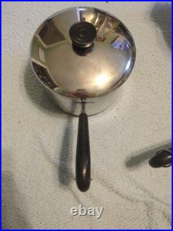 Vintage Revere Ware 7 Piece Pot Set With Tall 8 Qt Steamer Pasta Strainer Insert